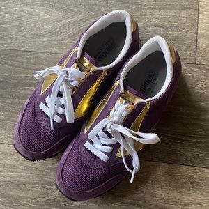 Brooks Purple & Gold Retro Lace up Shoe Women’s Size US 8.5 Style 1201711B599